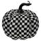 6.5" White & Black Plaid Fall Harvest Tabletop Pumpkin